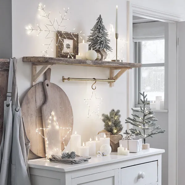 Snowflake Christmas Window Light - White, Metal
