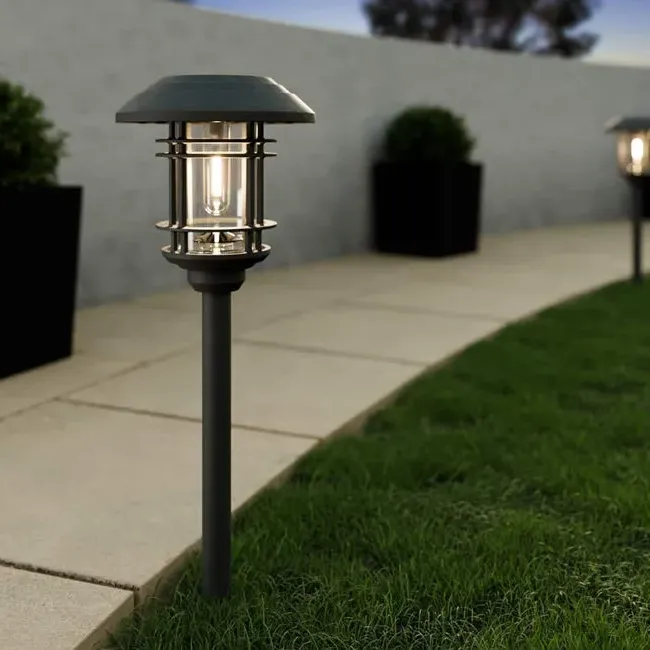 Solar Garden Light with Ground Spike - Black image