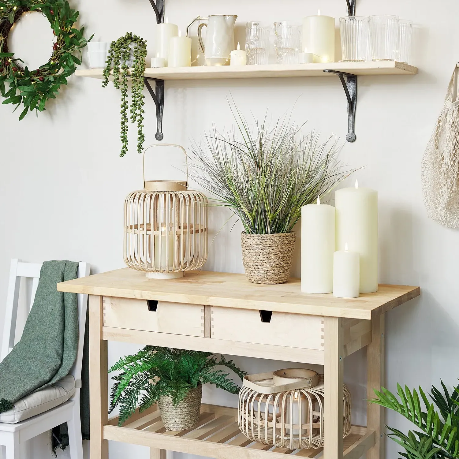 Spring Lighting Bundle - Bamboo, LED Candles