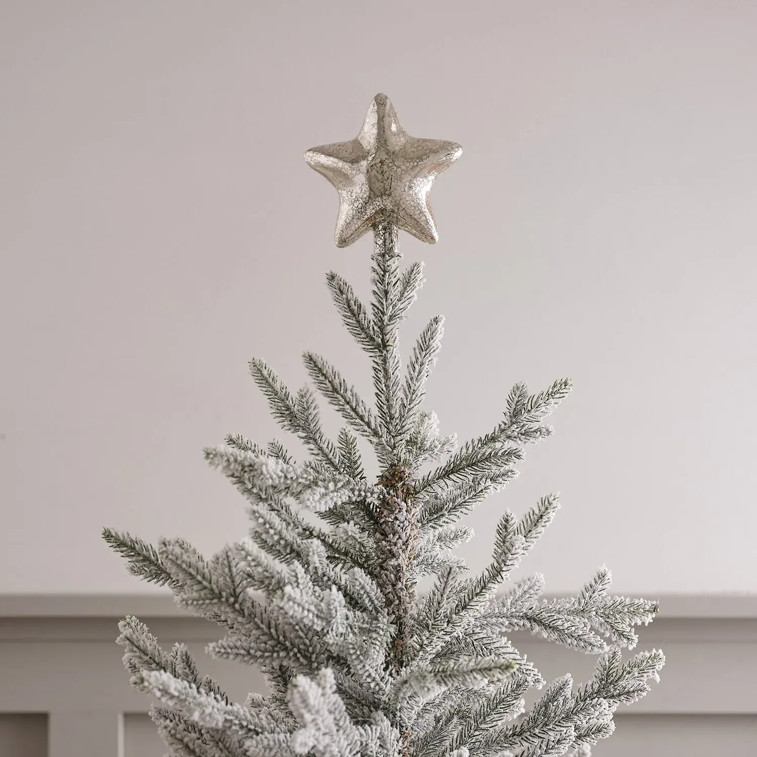 Star Christmas Tree Topper - Silver, Glass