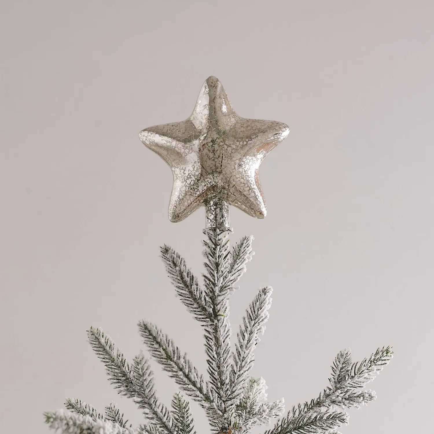 Star Christmas Tree Topper - Silver, Glass image