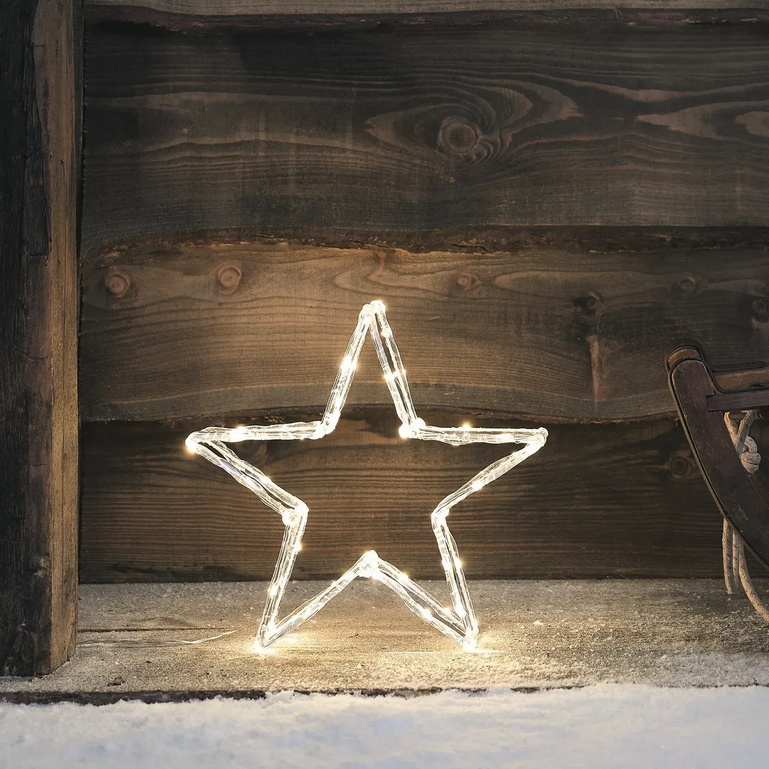 Star LED Light with Timer - Gold, Acrylic image