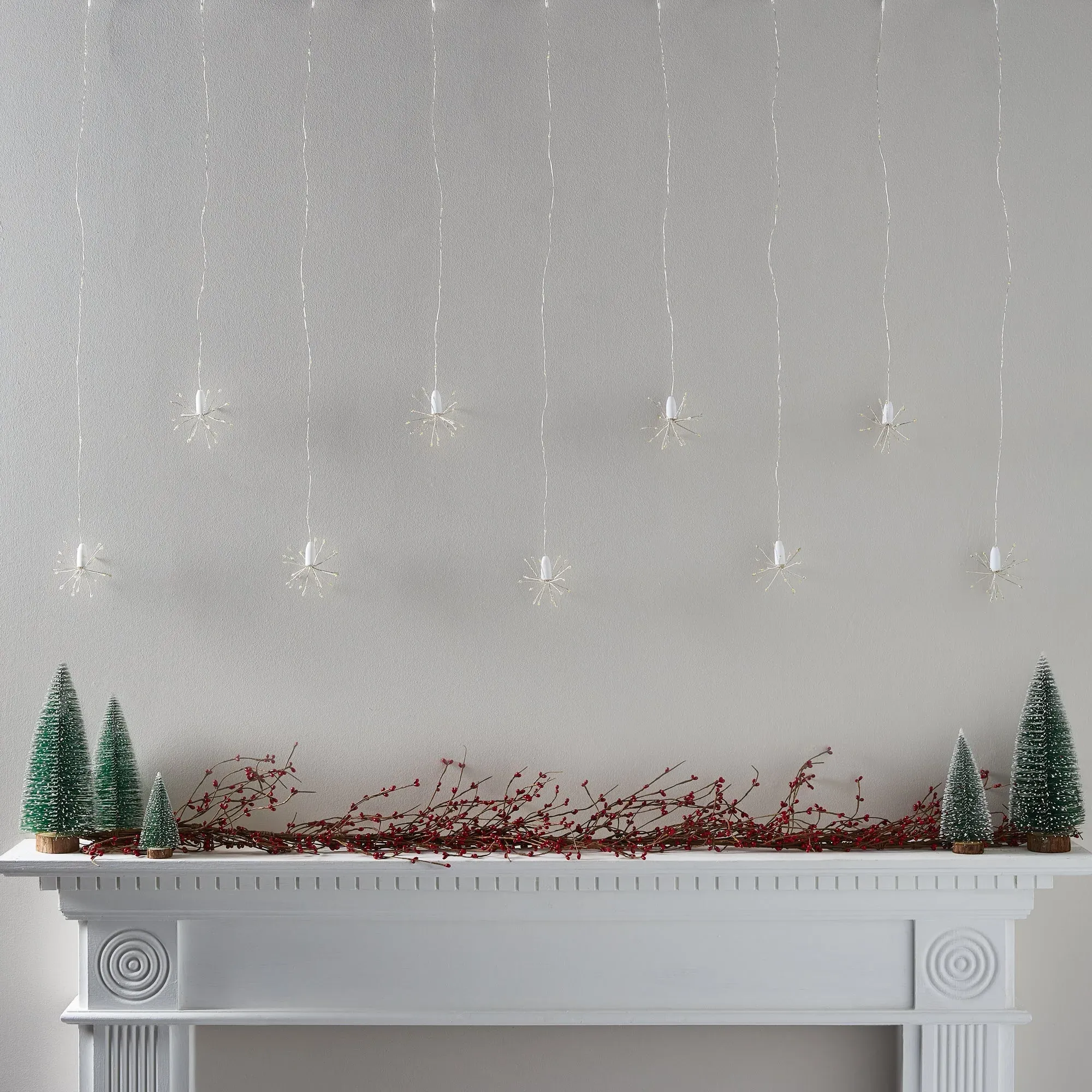Starburst Curtain Light with Timer - Warm White
