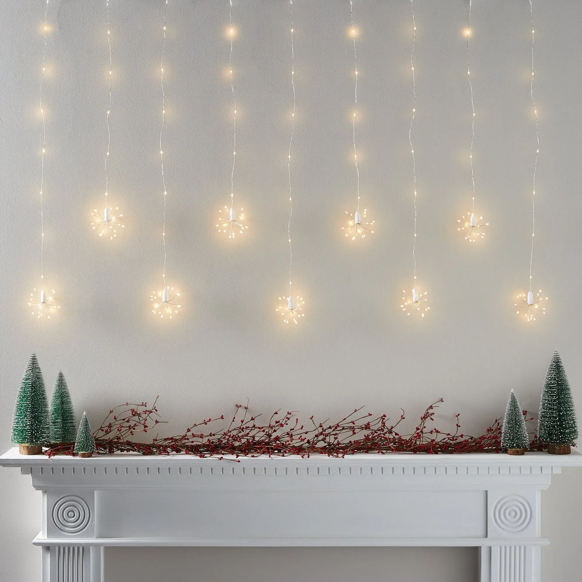 Starburst Curtain Light with Timer - Warm White image
