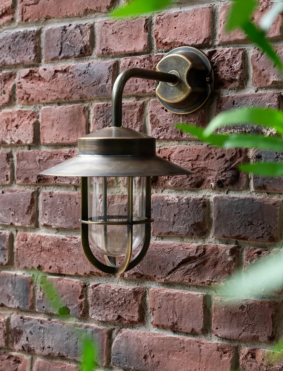 Wall Light Storm Lamp Design - Antique Brass image