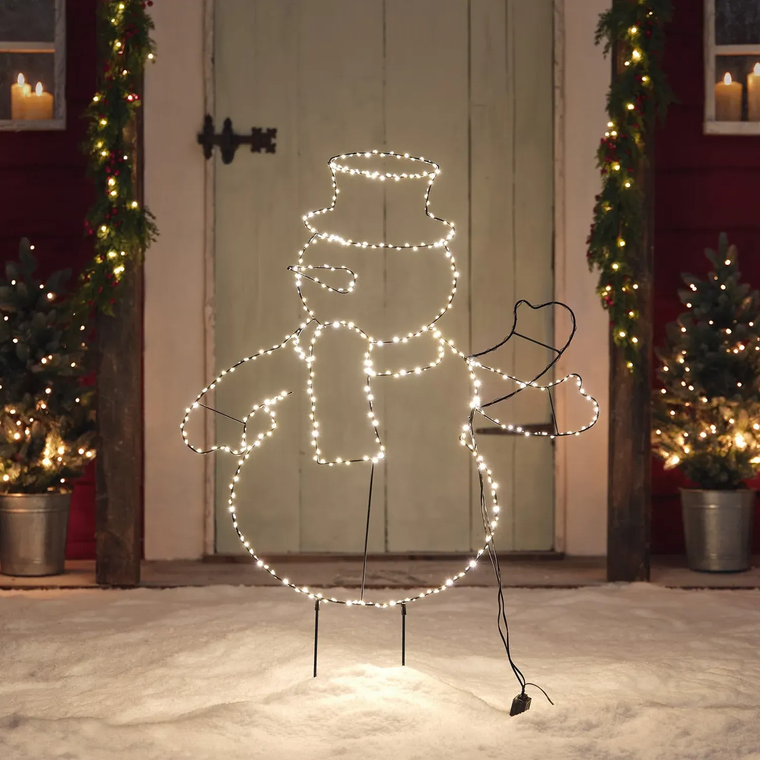 Waving Snowman LED Stake Light - Warm White