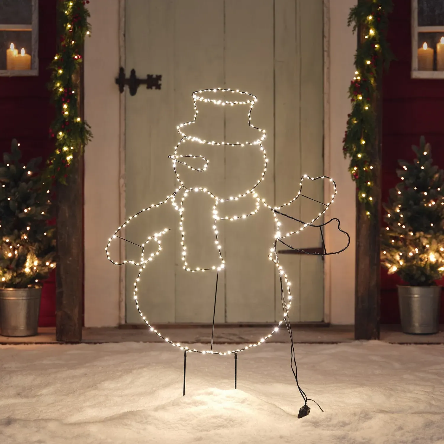 Waving Snowman LED Stake Light - Warm White image