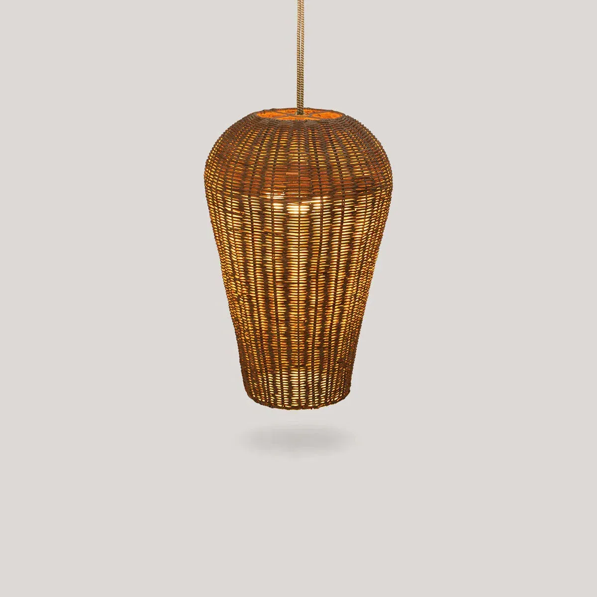 Wireless Pendant Lamp with Remote - Natural Fiber