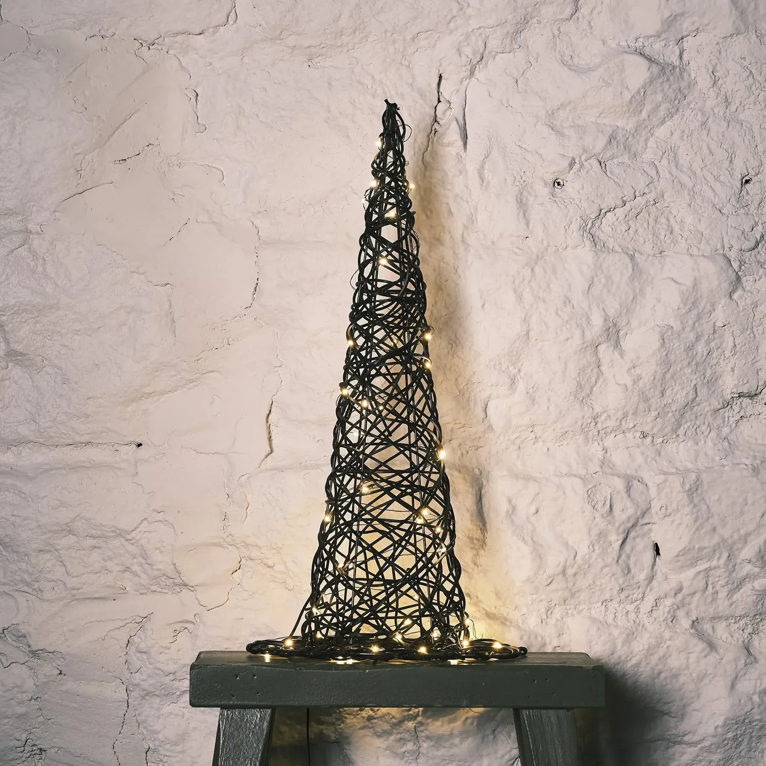 Witches Hat Light Figure - Black, Rattan