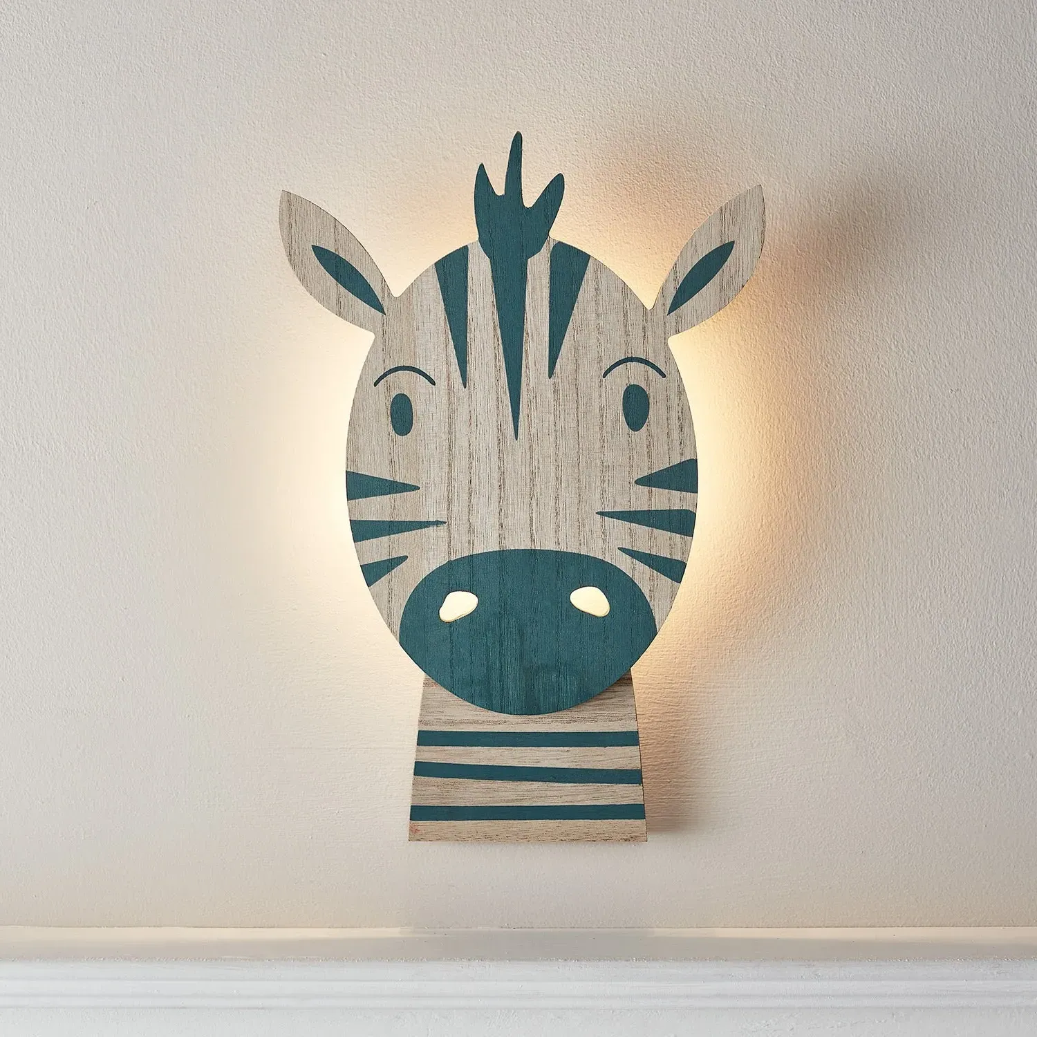 Zebra Wall Light with Timer - Warm White, Wood