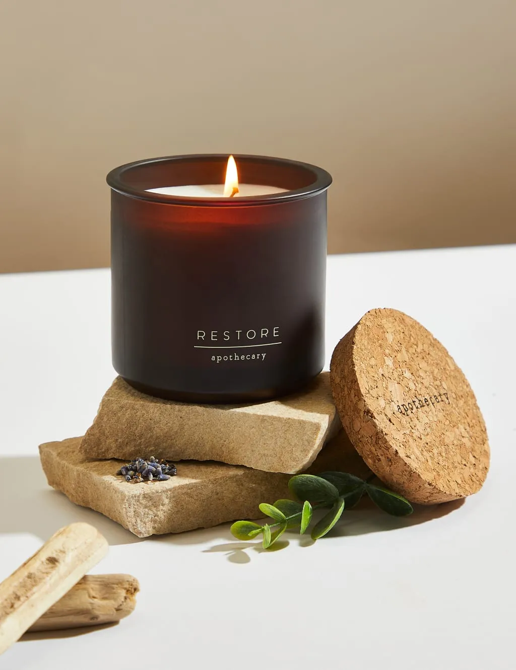 Restore Refillable Candle - Amber Glass