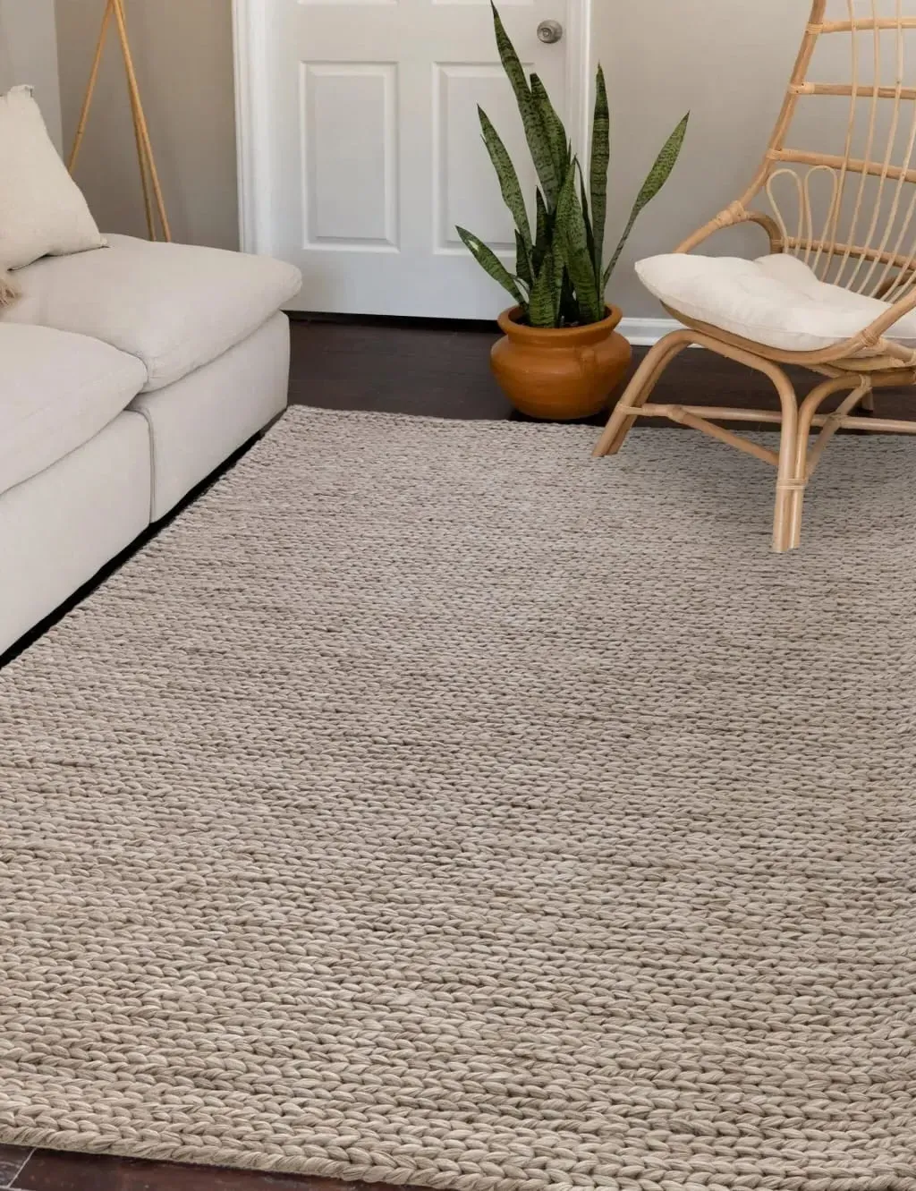 Braided Rug - Natural, Wool Rich image
