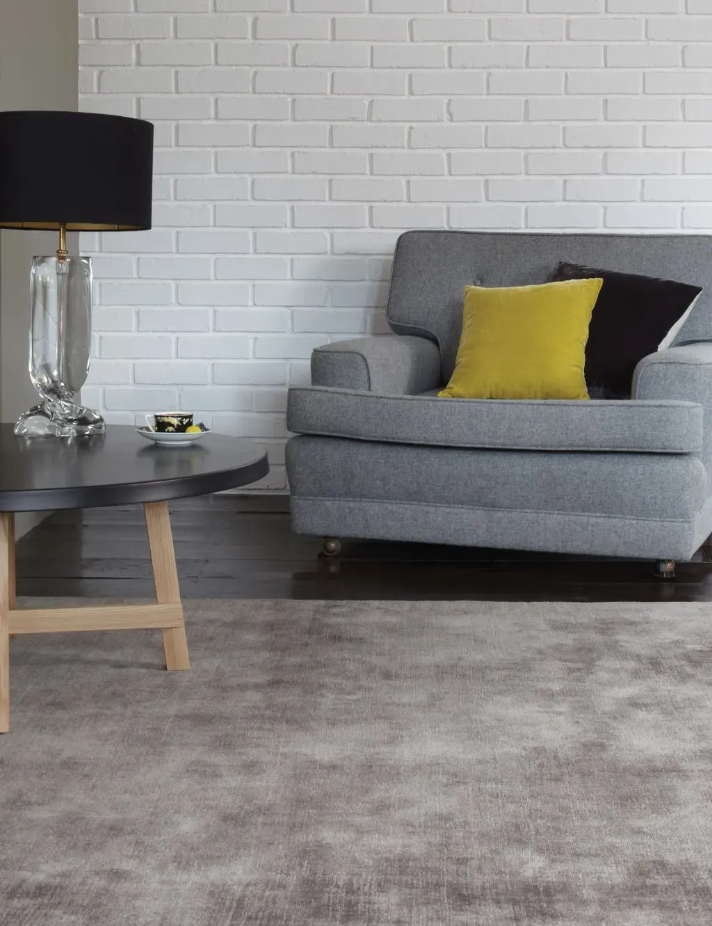 Large Area Rug with Tonal Design - Silver