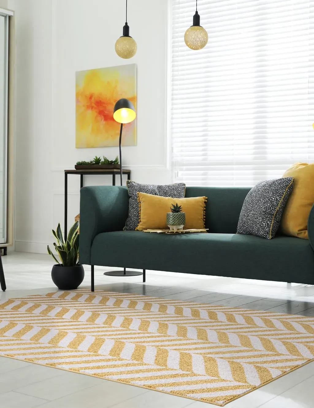 Large Chevron Rug - Yellow