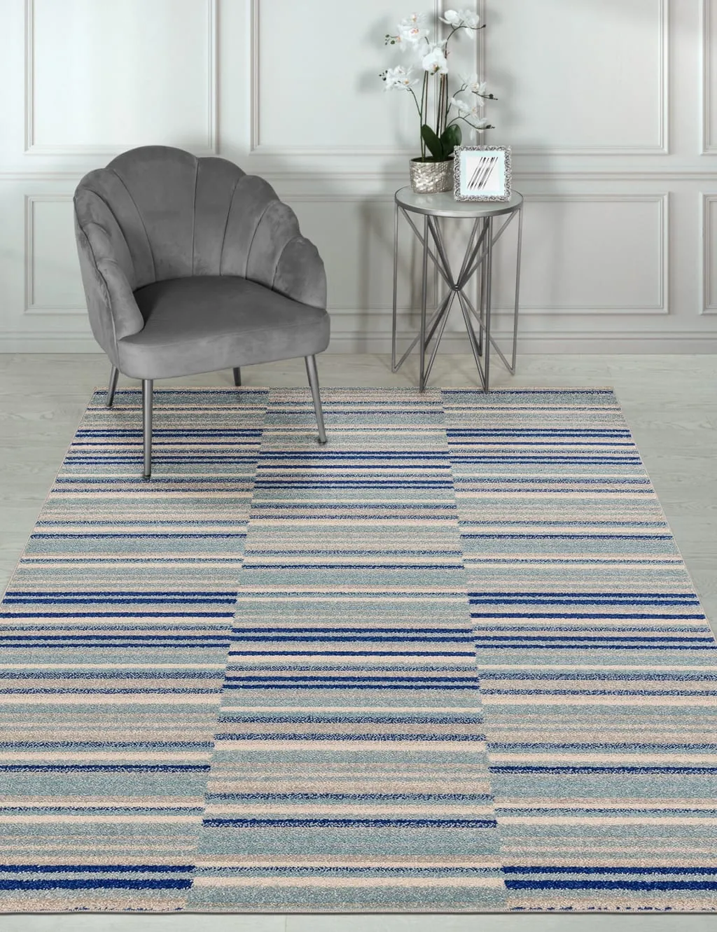 Large Stripe Rug - Blue