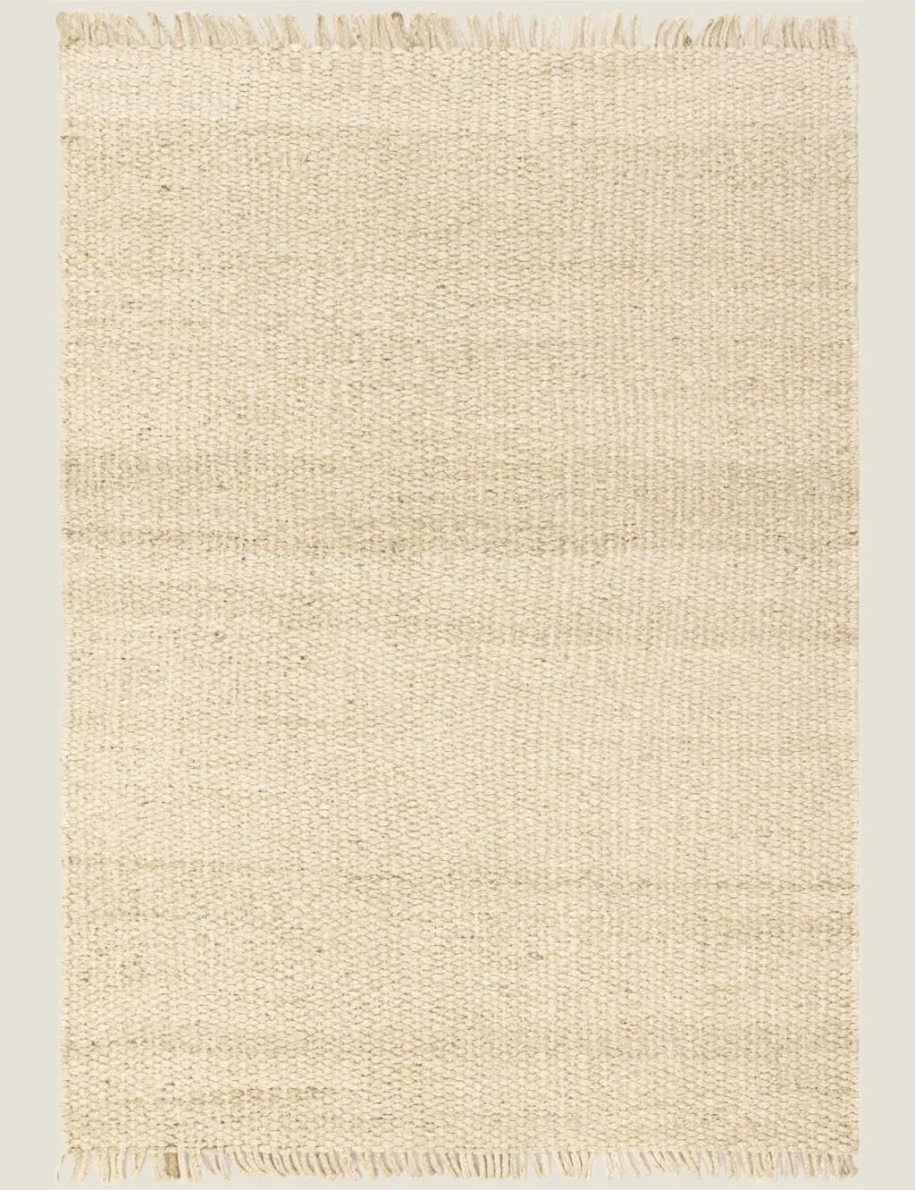 Medium Flatweave Rug with Tassels - Sand, Wool image