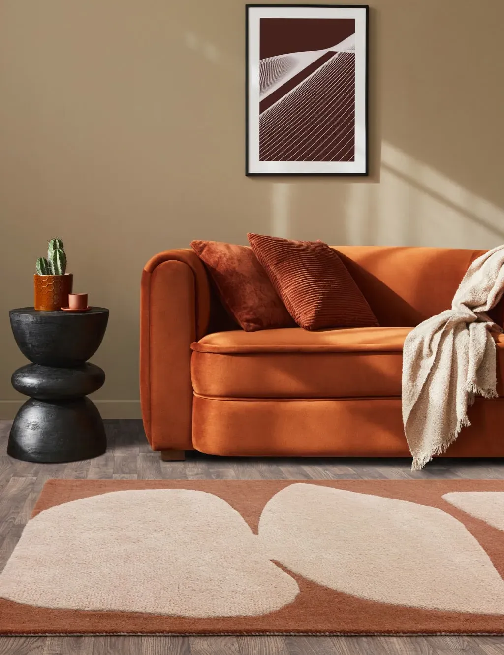 Medium Rectangular Rug Abstract - Orange, Wool image