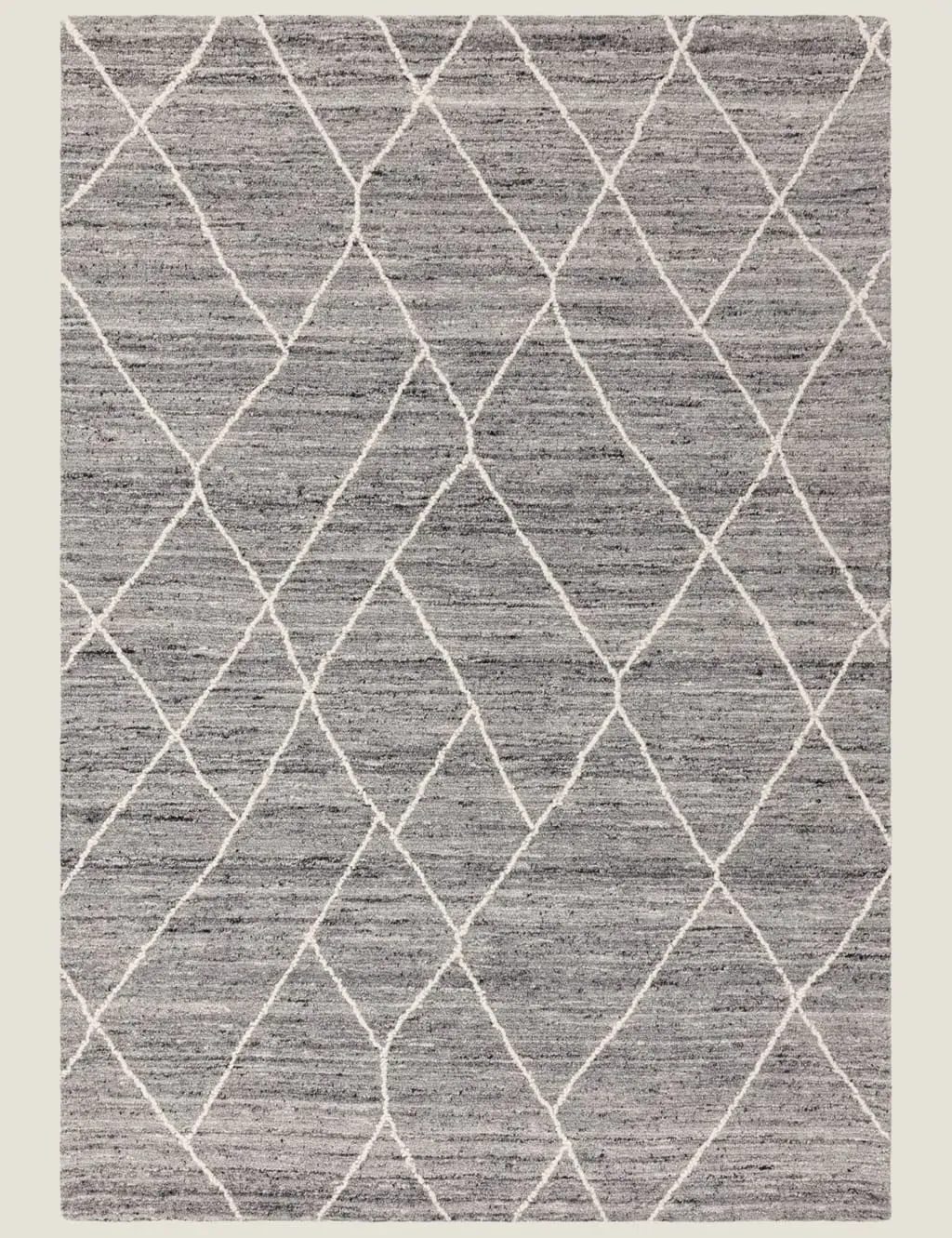 Medium Rug Tufted Style - Grey, Pure Wool image