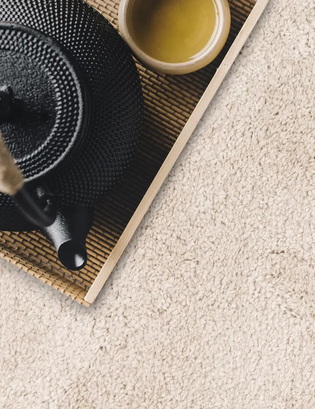 Medium Shaggy Rug Soft Touch - Beige, Textile