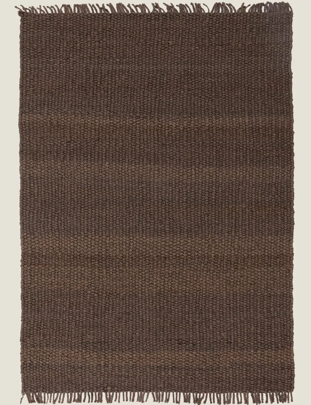 Medium Textured Rug with Tassels - Brown, Jute