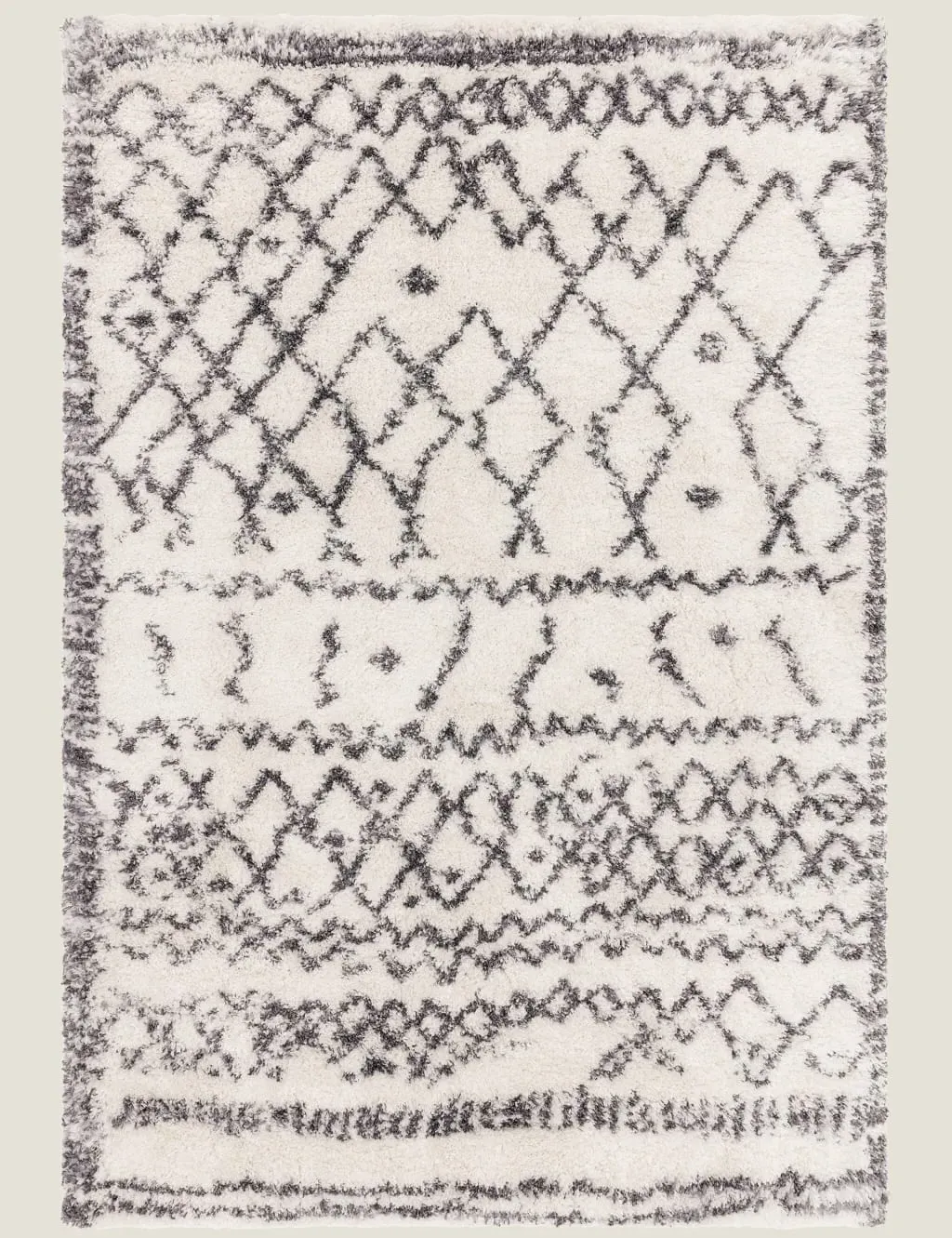 Moroccan Shaggy Rug - Cream Mix image