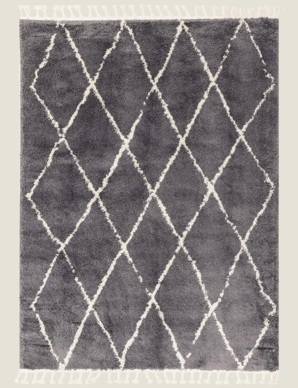 Rectangular Berber Rug - Charcoal, Woven image