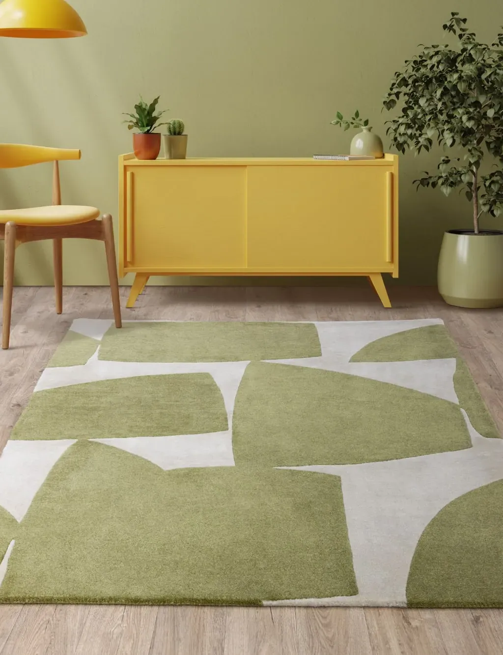 Rectangular Rug with Abstract Design - Green image