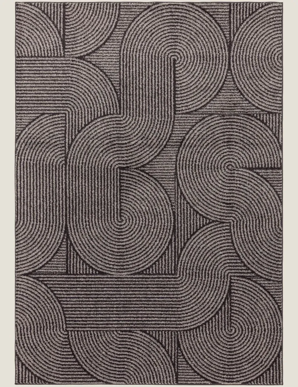 Rectangular Rug with Geometric Design - Charcoal image