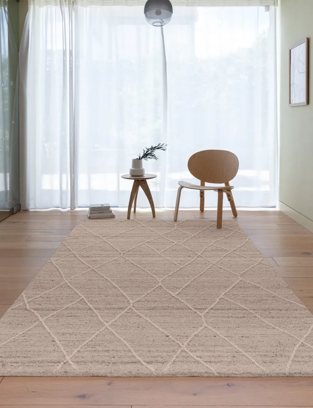 Rug Tufted Style - Beige, Pure Wool
