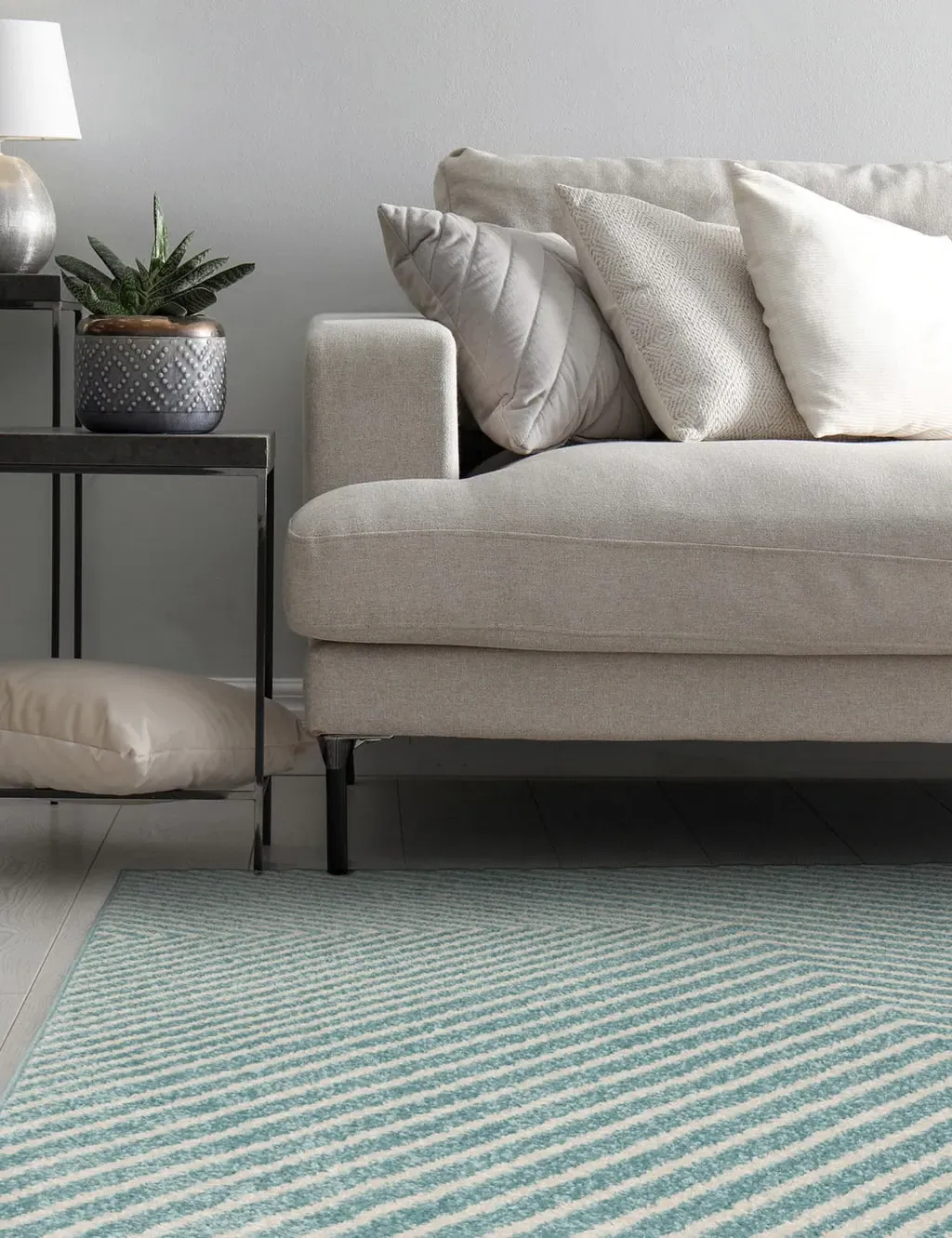 Small Cross Flatweave Rug - Blue image