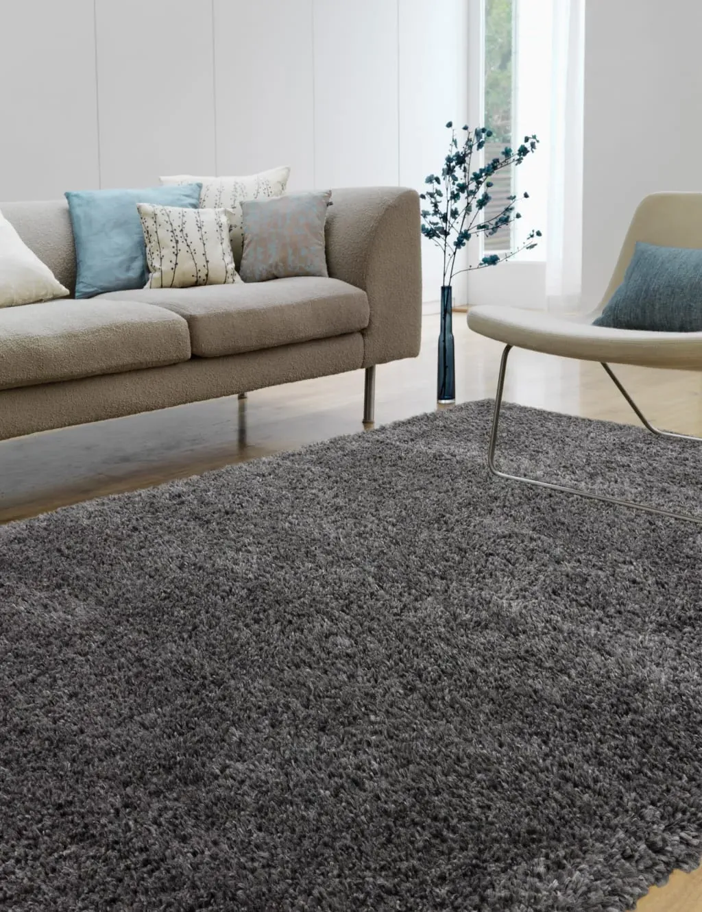 Small Shaggy Rug Soft Touch - Grey, Textile image