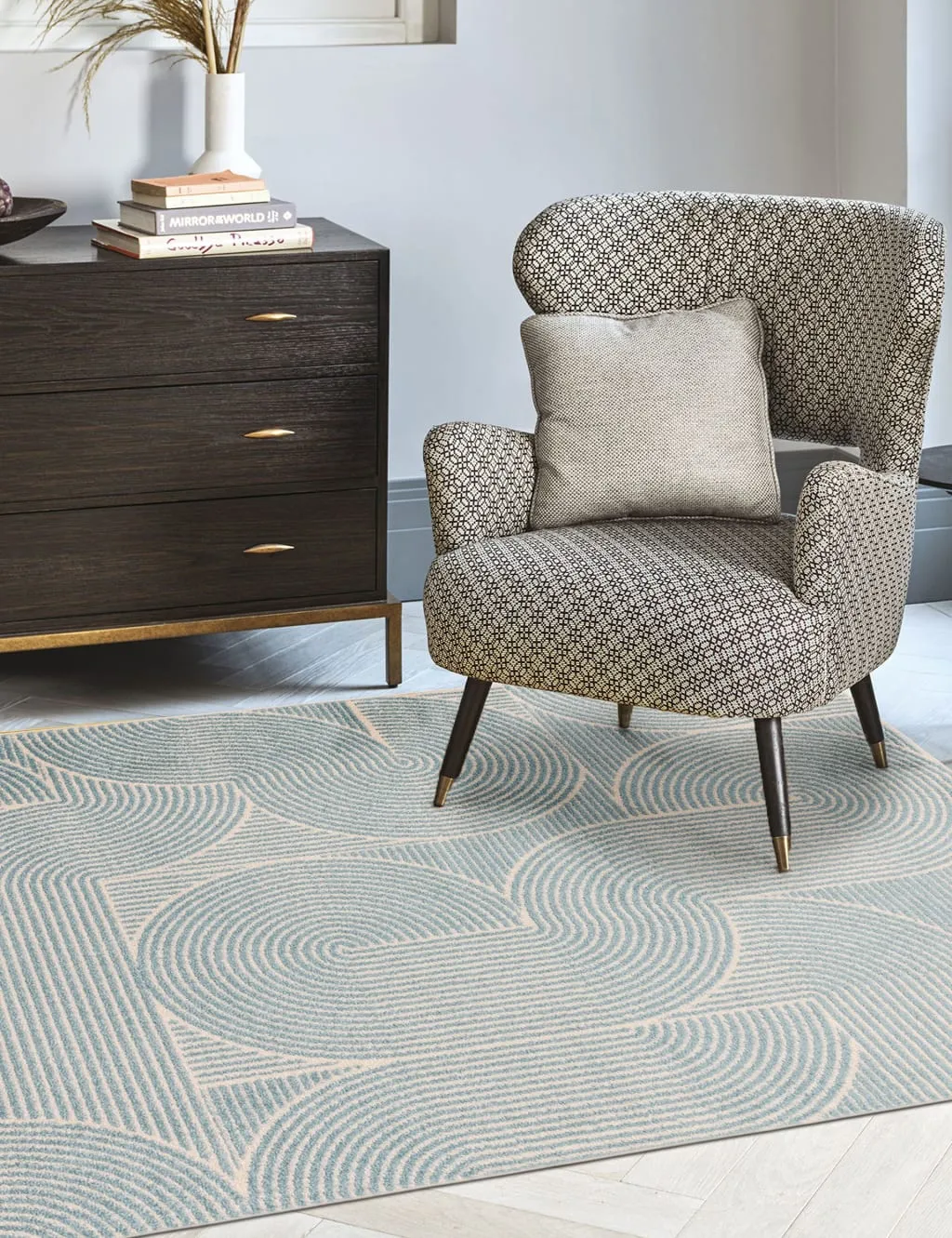 Small Swirl Rug - Blue image