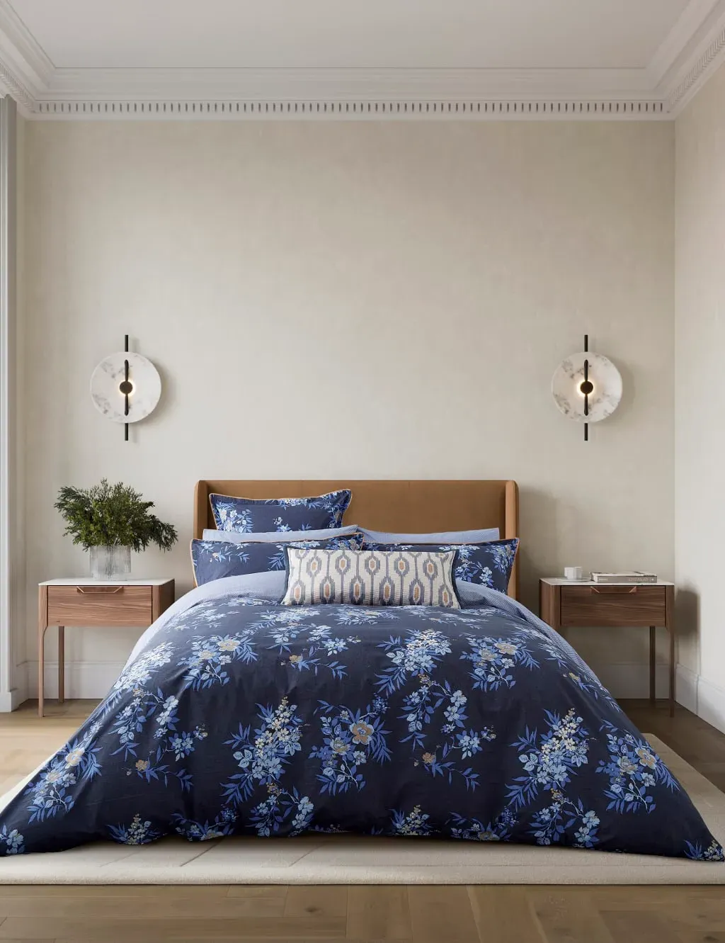 2 Pack Pillowcases with Buttons - Cobalt, Cotton image