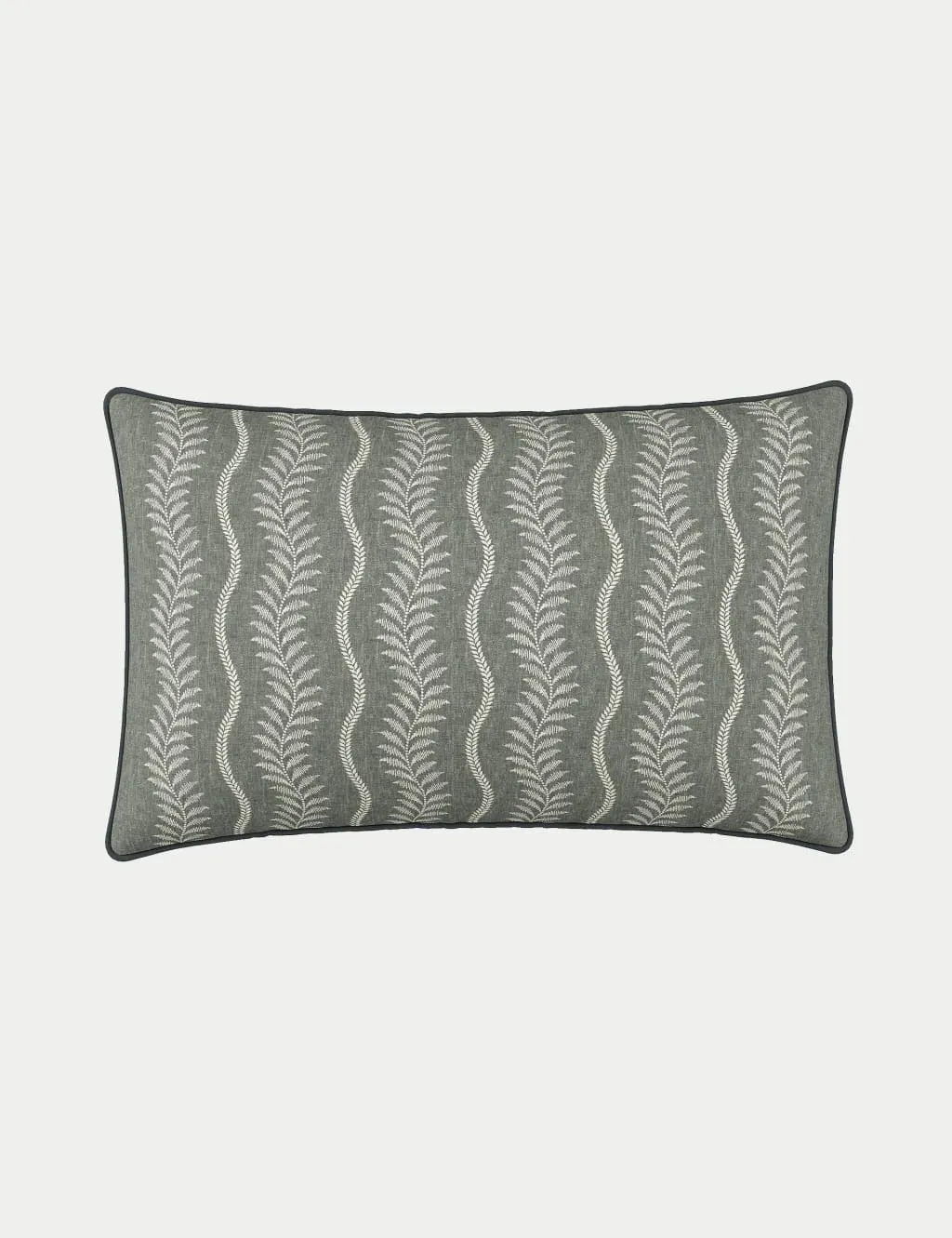 Ariane Cushion with Leaf Trail - Grey Mix, Linen image