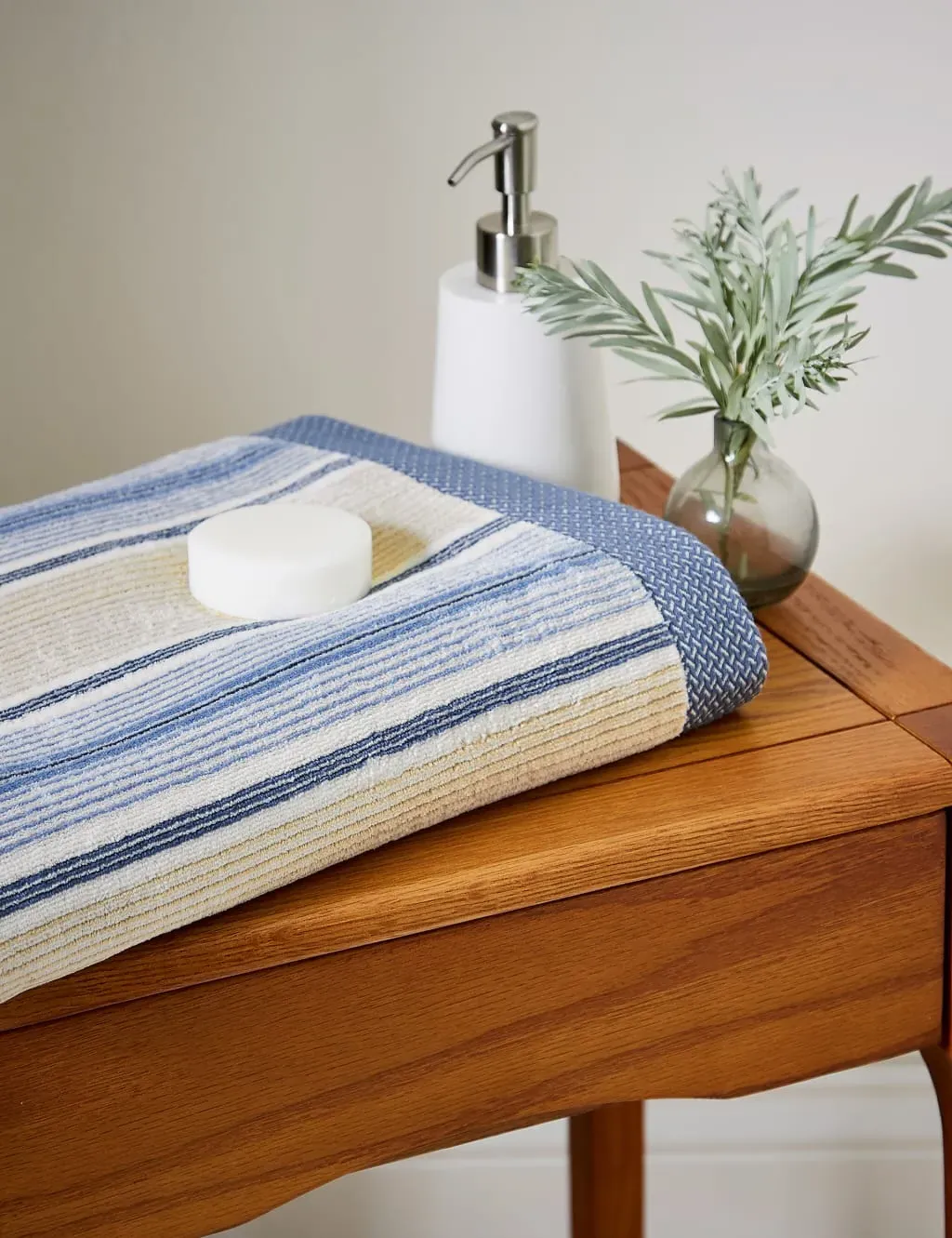 Hand Towel Striped Pattern - Blue Mix, Cotton