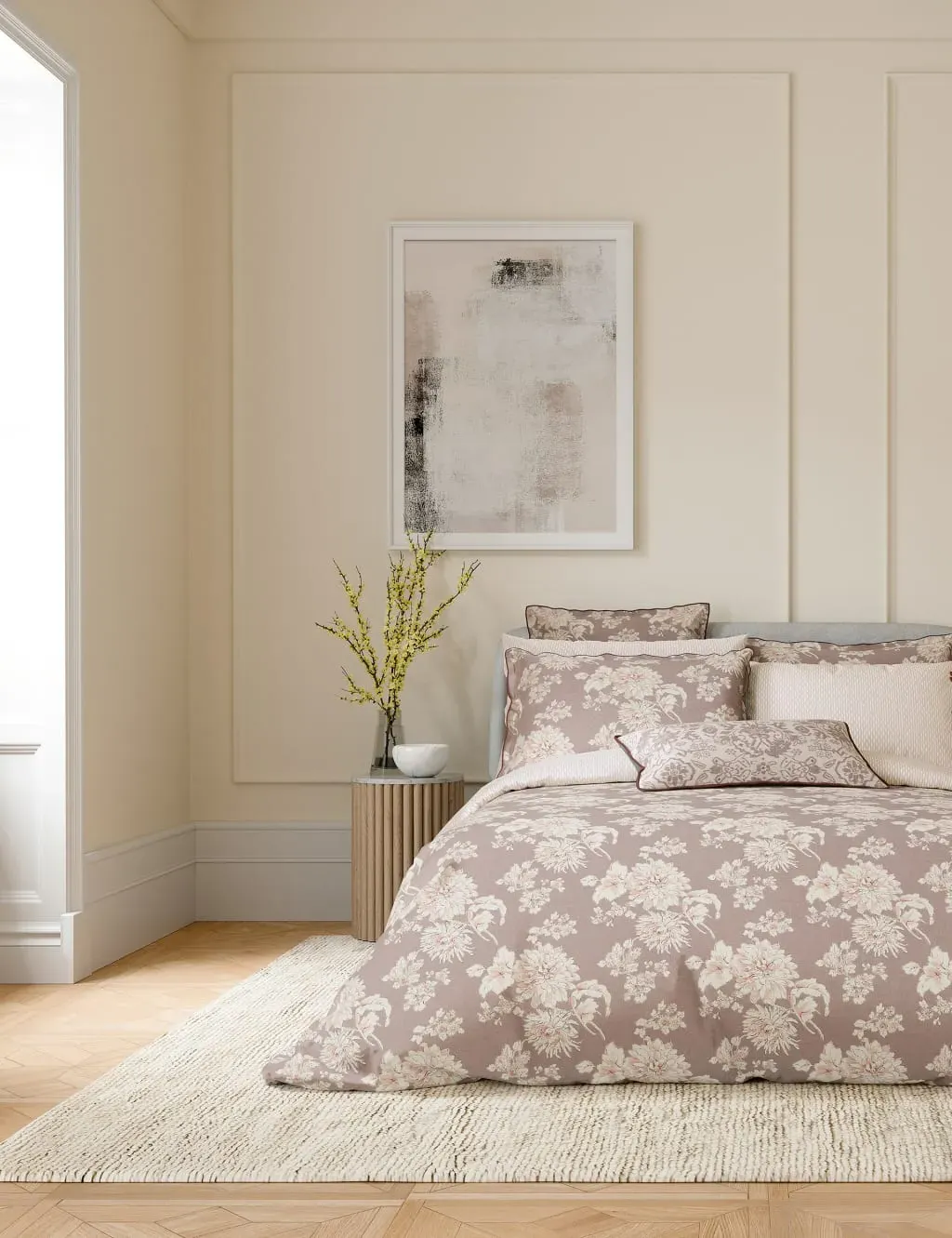 King Size Bedding Set - Light Pink, Cotton