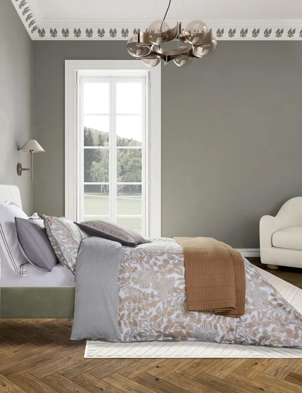 Large Throw with Quilting - Charcoal, Cotton