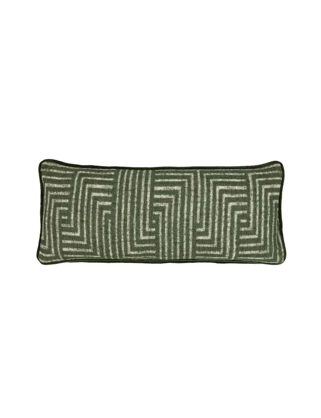 Rectangular Cushion Geometric Pattern - Green Mix