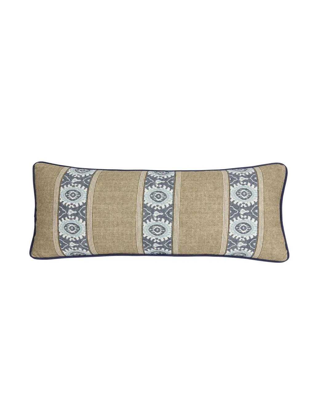 Rectangular Cushion with Piped Edges - Teal Mix image