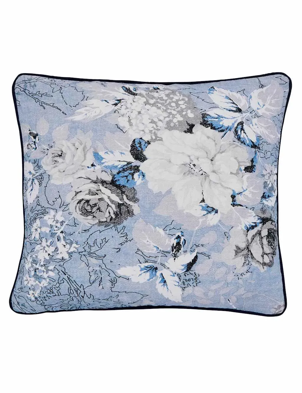 Square Cushion Floral Design - Light Blue Mix image