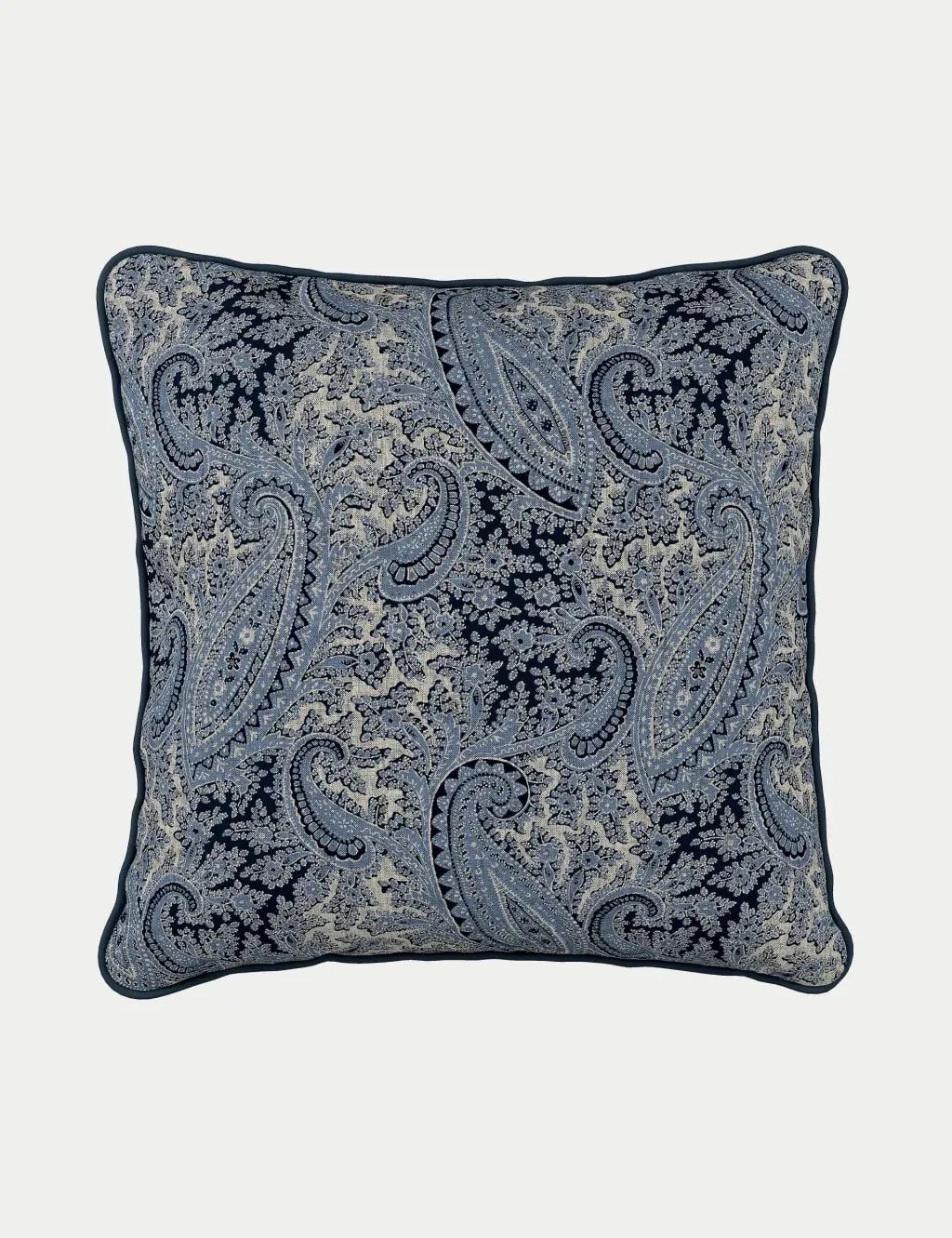 Square Scatter Cushion Paisley - Indigo, Velvet image