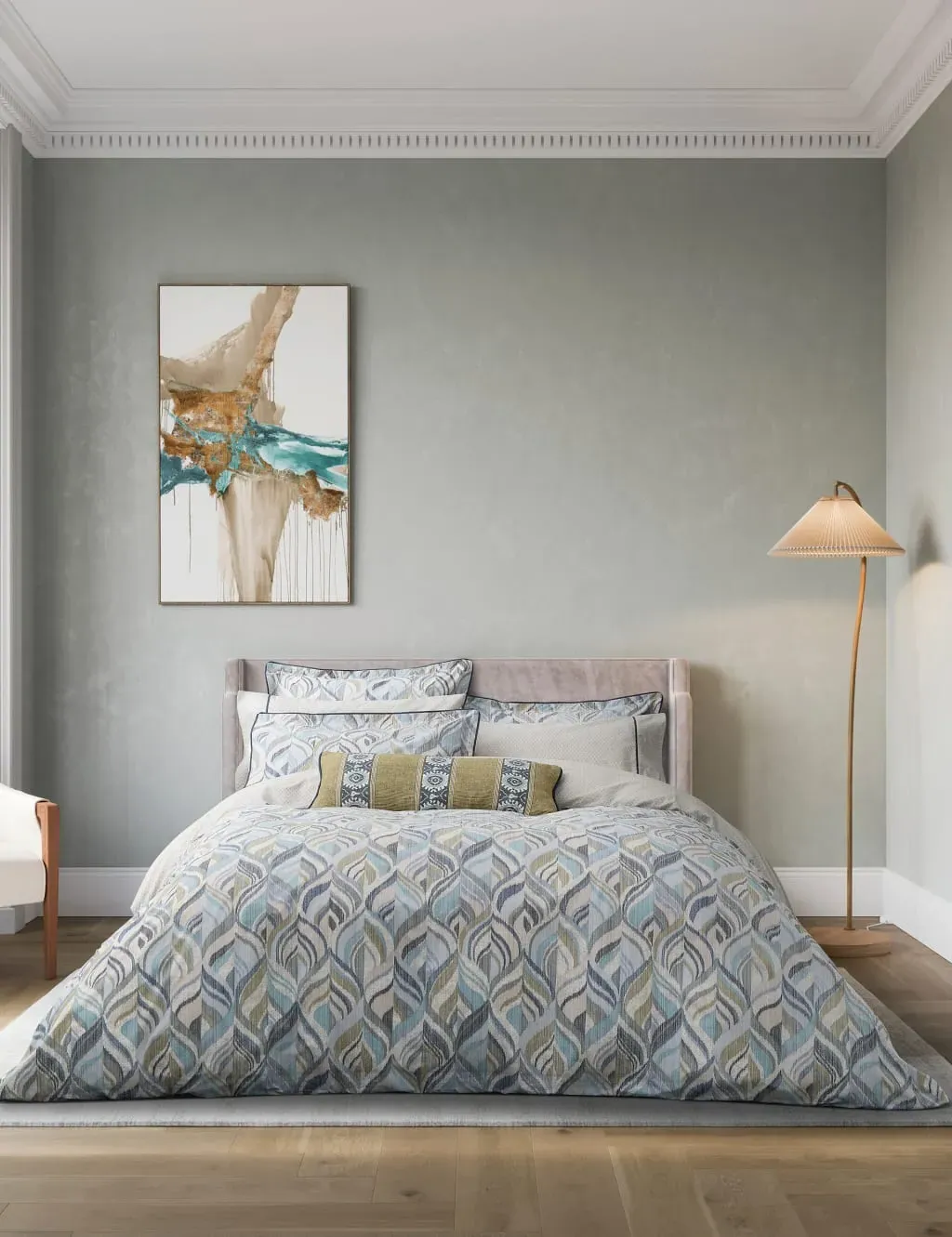 Super King Bedding Set Reversible - Teal, Cotton