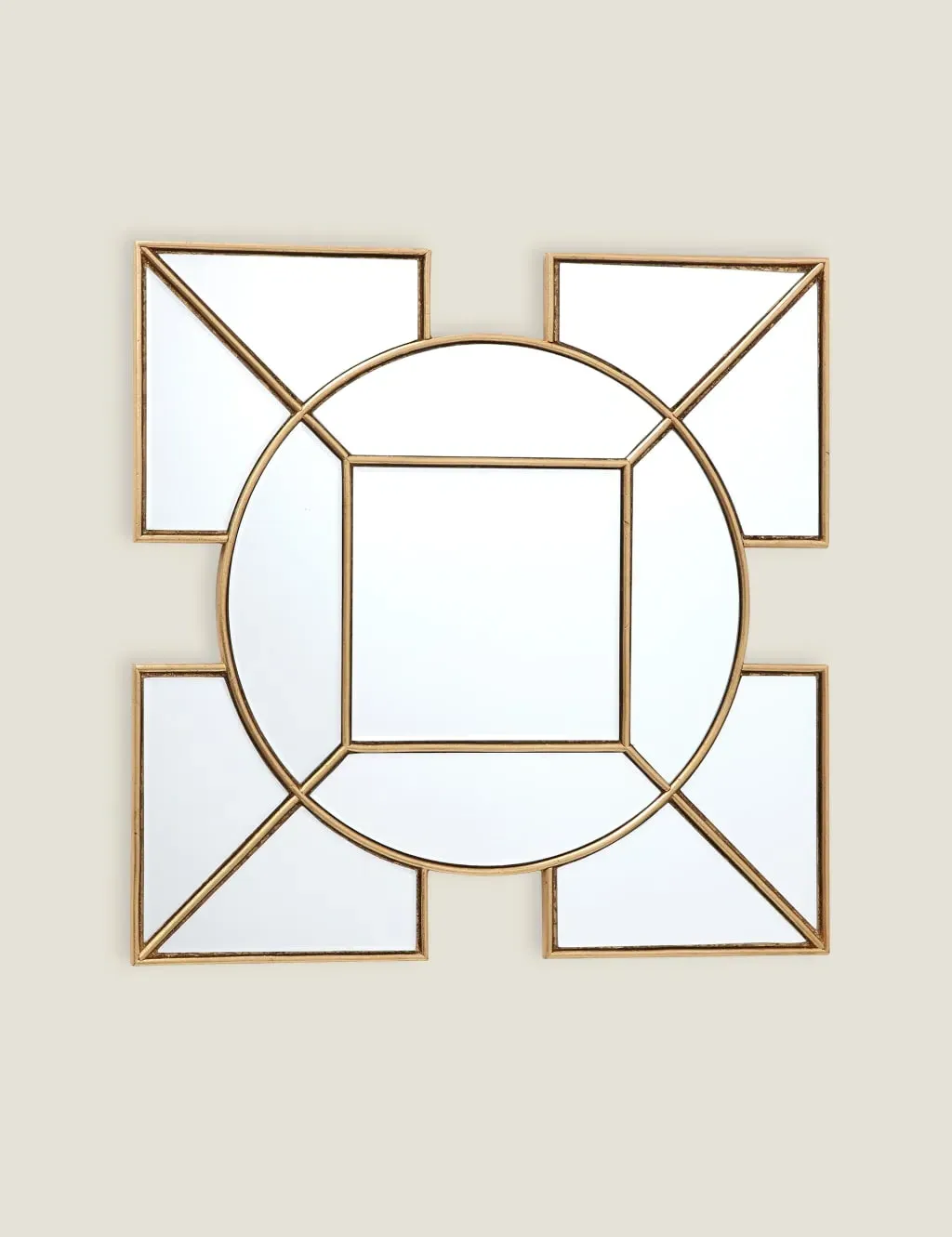 Art Deco Wall Mirror - Gold, Mirrored