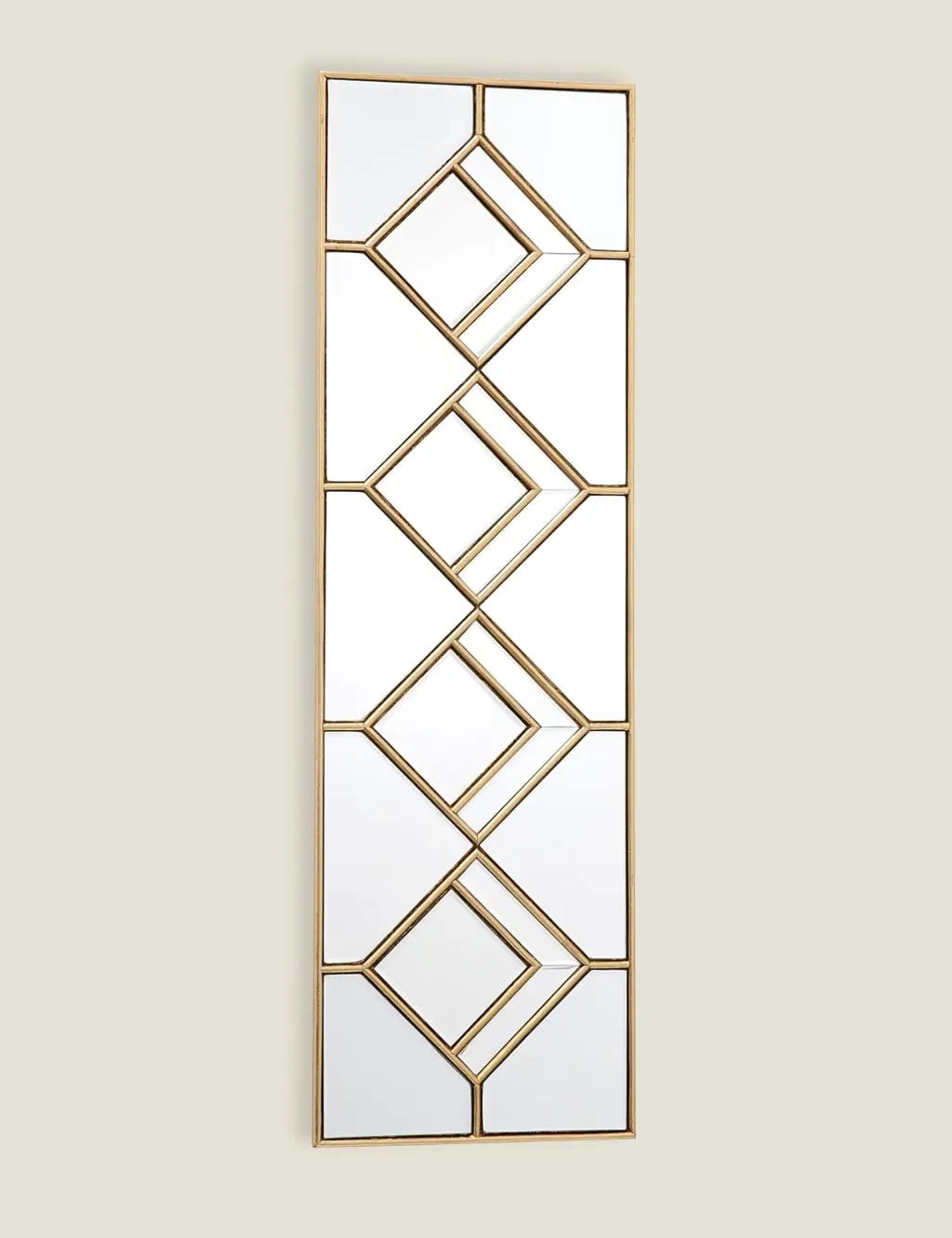 Rectangular Wall Mirror with 3D Effect - Gold image