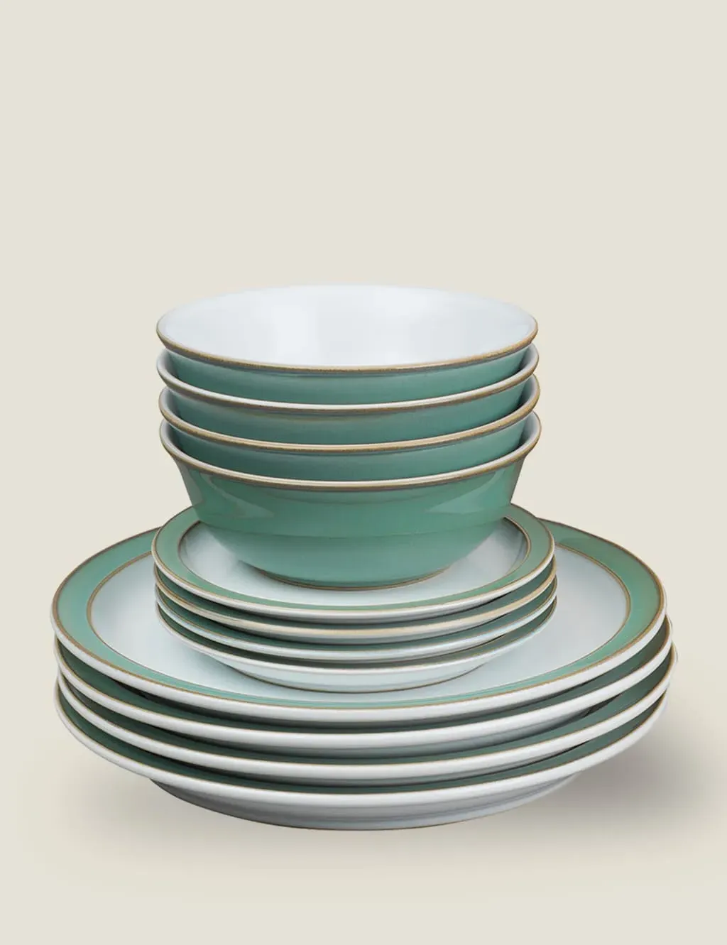 12-Piece Dinner Set - Green Mix, Stoneware image