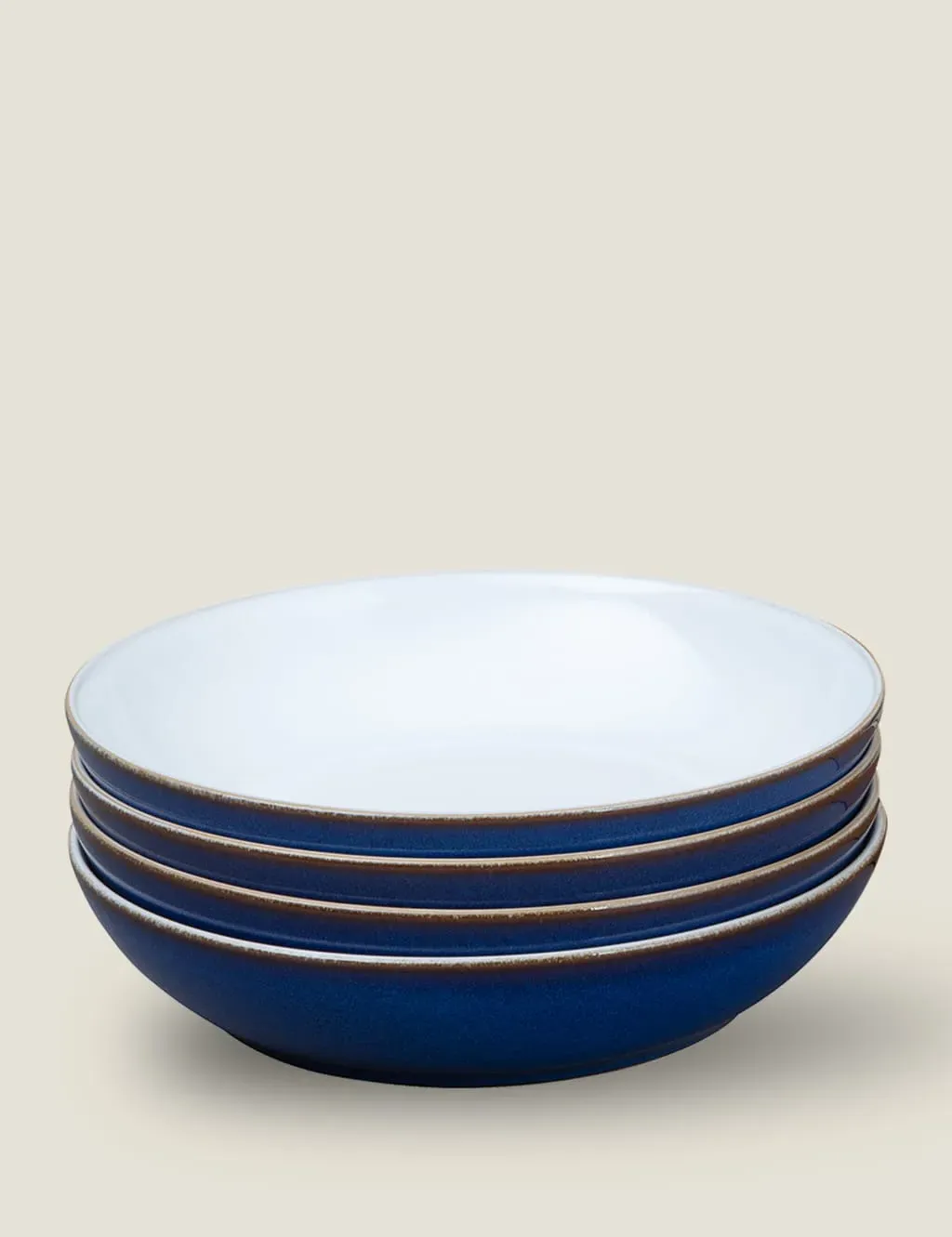 Set of 4 Pasta Bowls - Blue Mix, Stoneware image
