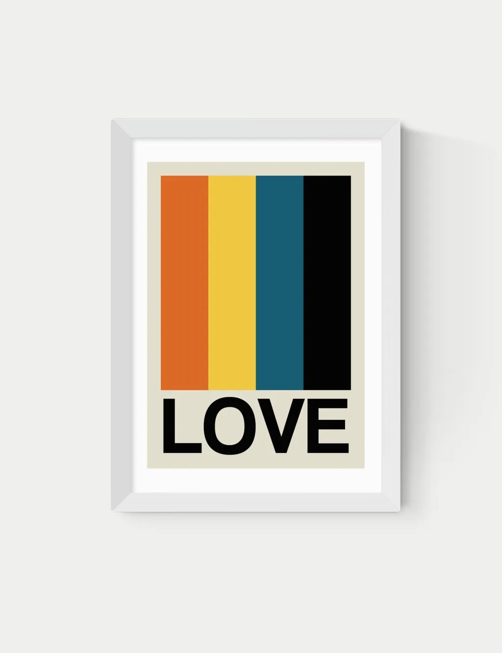 A1 Framed Art Retro Stripe - White Frame