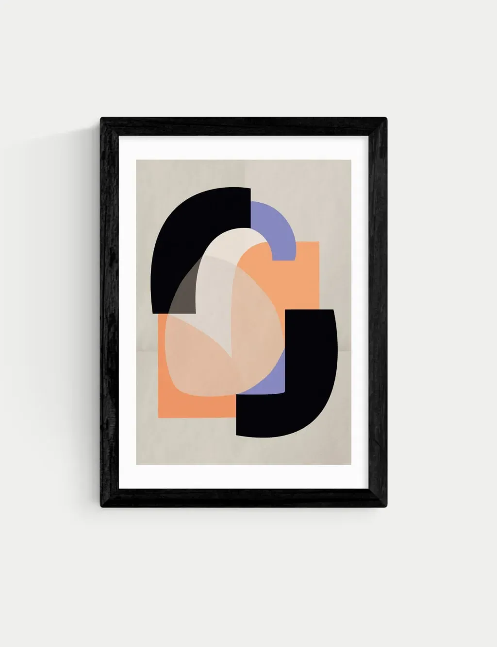 A2 Framed Art Geometric Shapes - Natural Frame