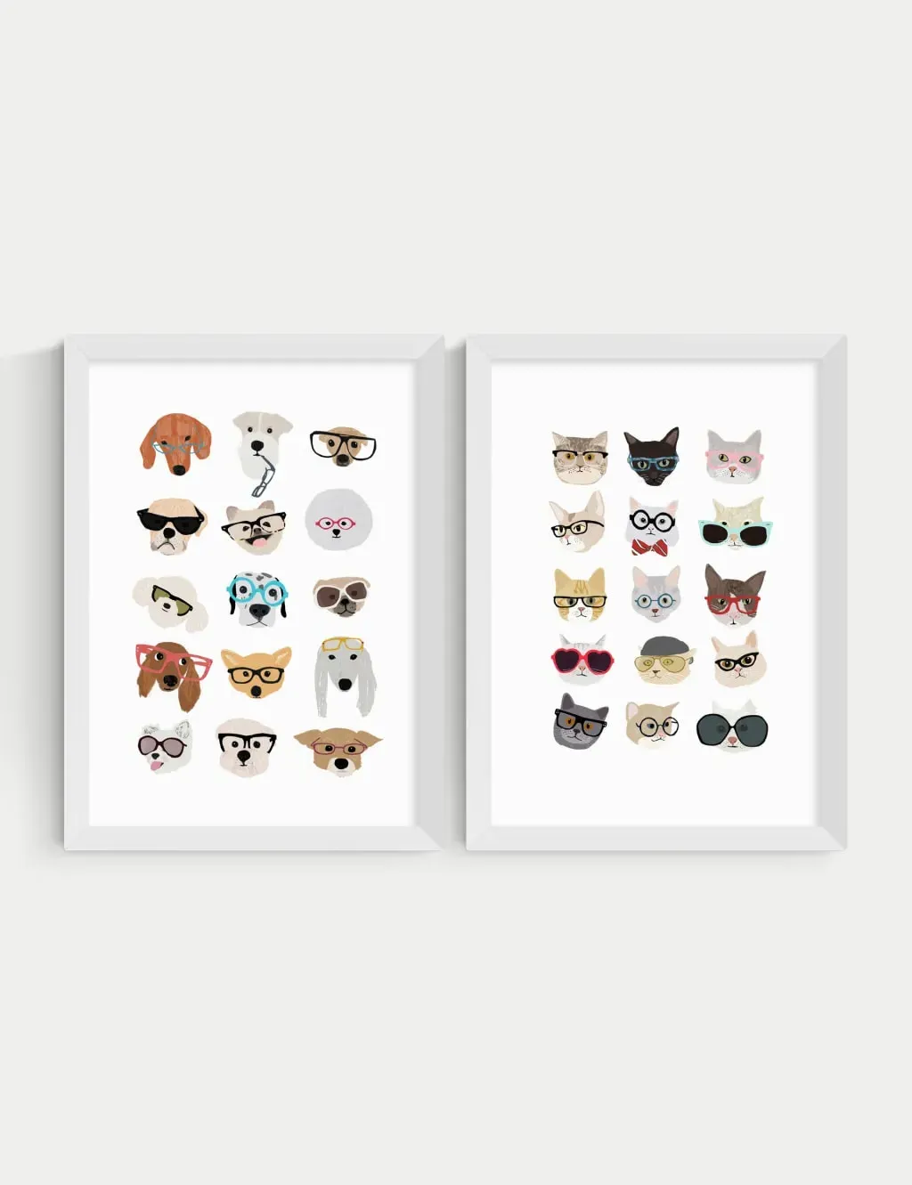 A2 Twin Set Framed Art - White, Natural