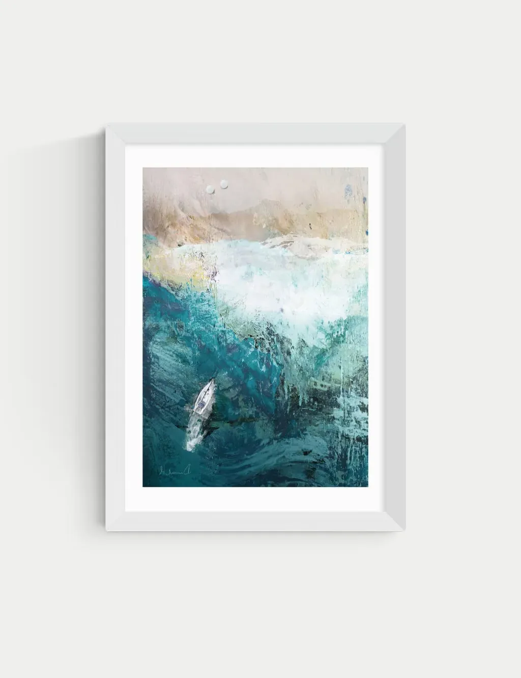 A3 Framed Art Azure Walk - White Frame image